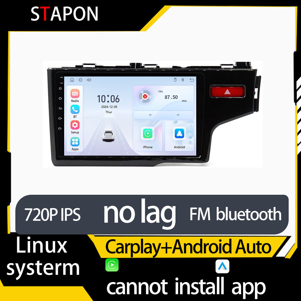 STAPON 9inch fo honda jazz 2014-2019 linux mp5 with carplay android auto fm 1280x720p ips screen mirror link touch screen steering control L5