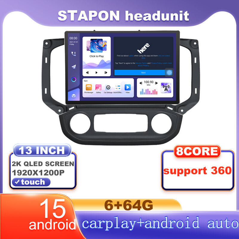 STAPON 13inch 6+64G for chevrolet trailblazer 2017-2021 android16 1920x1200p 2k screen carplay android auto OCTA CORE support 360camera car android headunit car android stereo WiFi Bluetooth 5.0 GPS FM rear view S133