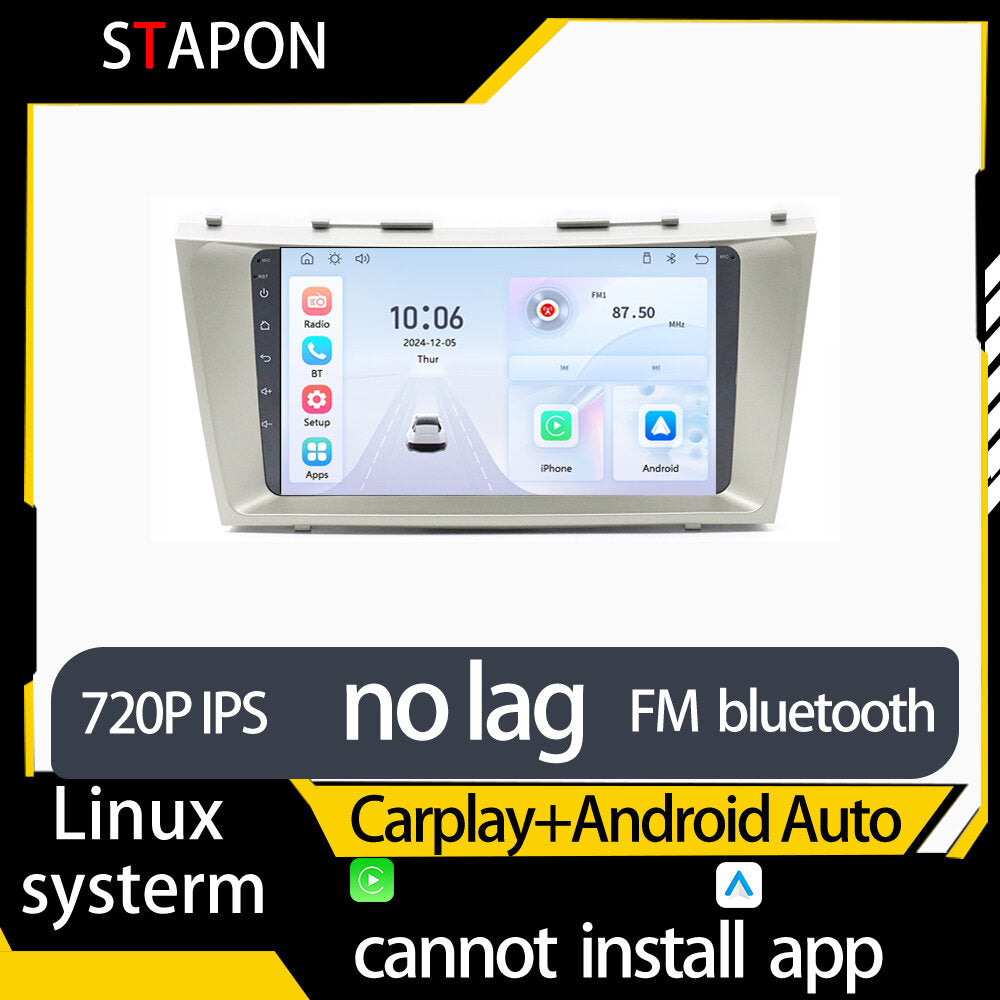 STAPON 9inch for toyota camry 2006-2011 linux mp5 with carplay android auto fm 1280x720p ips screen mirror link touch screen steering control L5
