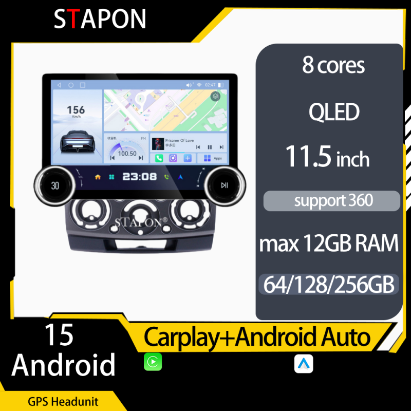 STAPON 11.5inch 64GB 128GB for ford everest 2006-2015 android16 1920x1200p 2k screen carplay android auto 8CORE support 360camera car android headunit stereo 4g WiFi Bluetooth 5.0 GPS am FM rear view S115