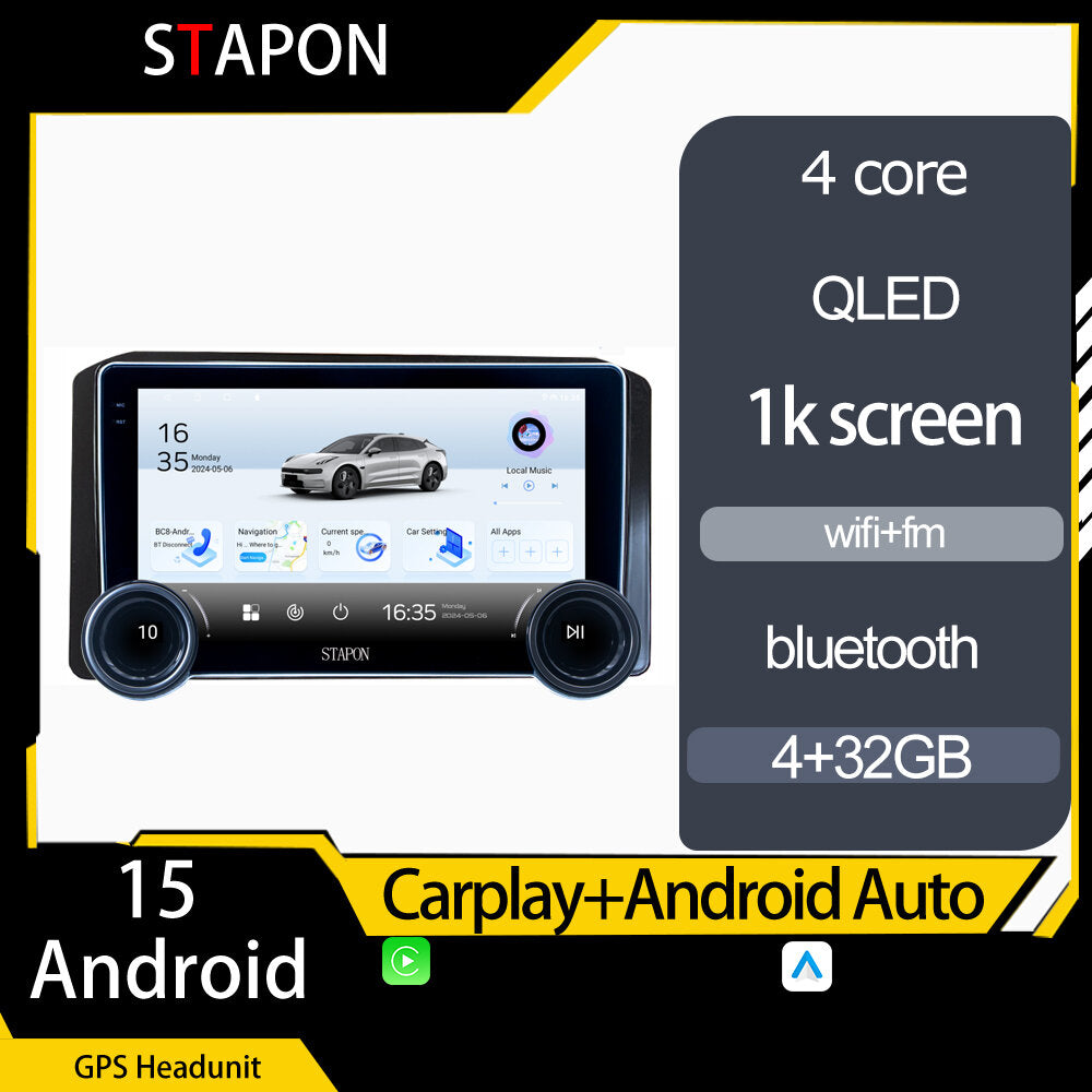 STAPON 10.5inch 4+32GB for mitsubishi xpander 2023-2025 android16 carplay android auto 2.5D qled 1k SCREEN quad CORE car android head unit stereo WiFi Bluetooth GPS FM rear view S105
