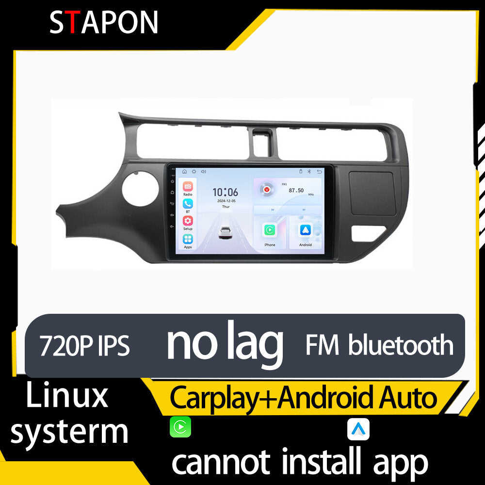 STAPON 9inch for rio 2012-2015 linux mp5 with carplay android auto fm 1280x720p ips screen mirror link touch screen steering control L5