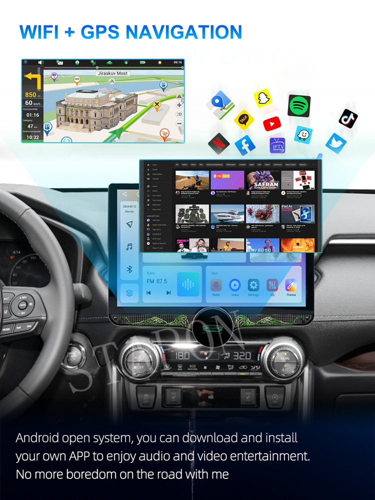 STAPON 11.5inch 64GB QLED screen 4G DSP AM FM carplay android auto 360panorama car android head unit stereo bluetooth wifi steering control rear view 2din s115