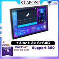 STAPON 13inch 6+64G android16 1920x1200p 2k screen carplay android auto OCTA CORE support 360camera car android headunit car android stereo WiFi Bluetooth 5.0 GPS FM rear view S13