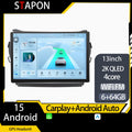 STAPON 13inch 64GB 128GB for ix45 santafe 2013-2016 Android15 2k 1920x1200p screen carplay android auto 2.5D qled SCREEN quad CORE car android headunit car android stereo WiFi Bluetooth 5.0 GPS FM rear view S132