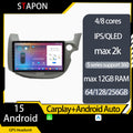 STAPON 10inch for honda jazz fit 2008-2013 Android15 64 128 256GB QLED IPS voice command OCTA CORE DSP 4G LTE carplay android auto 2.5D ips screen 360camera dashcam car stereo android head unit plug play with WiFi Bluetooth GPS rear view