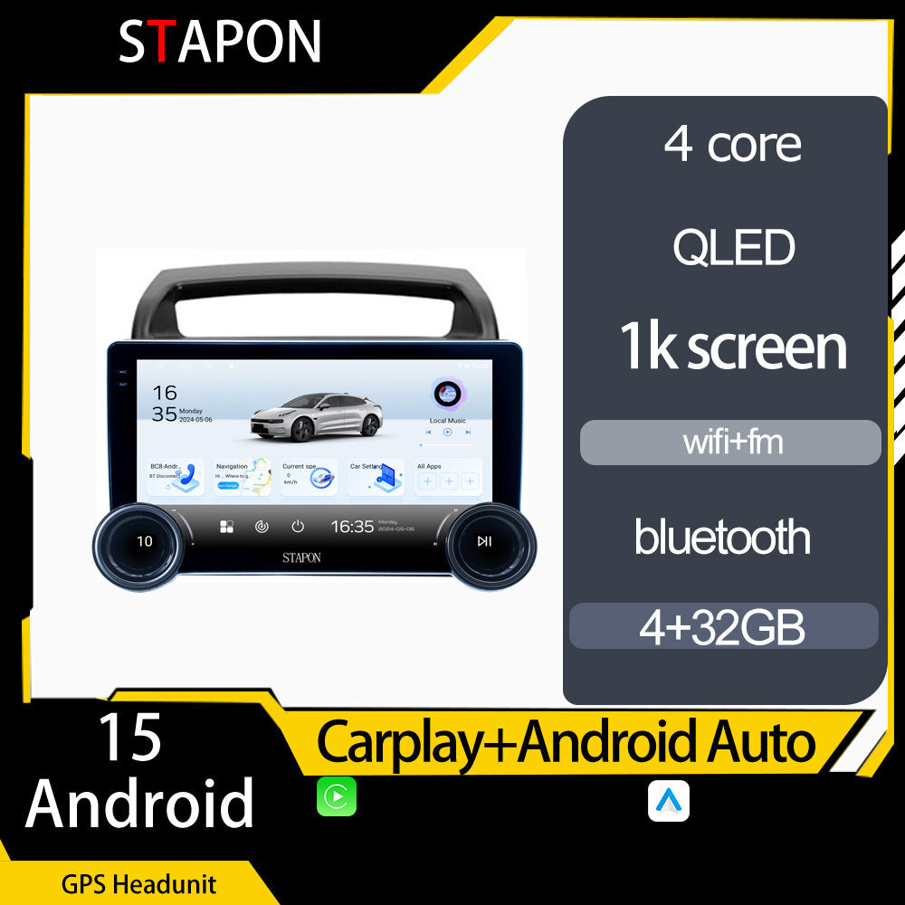 STAPON 10.5inch 4+32GB for kia carnival 2006-2013 android16 carplay android auto 2.5D qled 1k SCREEN quad CORE car android head unit stereo WiFi Bluetooth GPS FM rear view S105