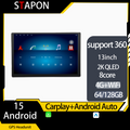 STAPON 13inch 64GB 128GB for hiace 2010-2018 android16 1920x1200p 2k screen carplay android auto OCTA CORE support 360camera car android headunit car android stereo WiFi Bluetooth 5.0 GPS FM rear view S133
