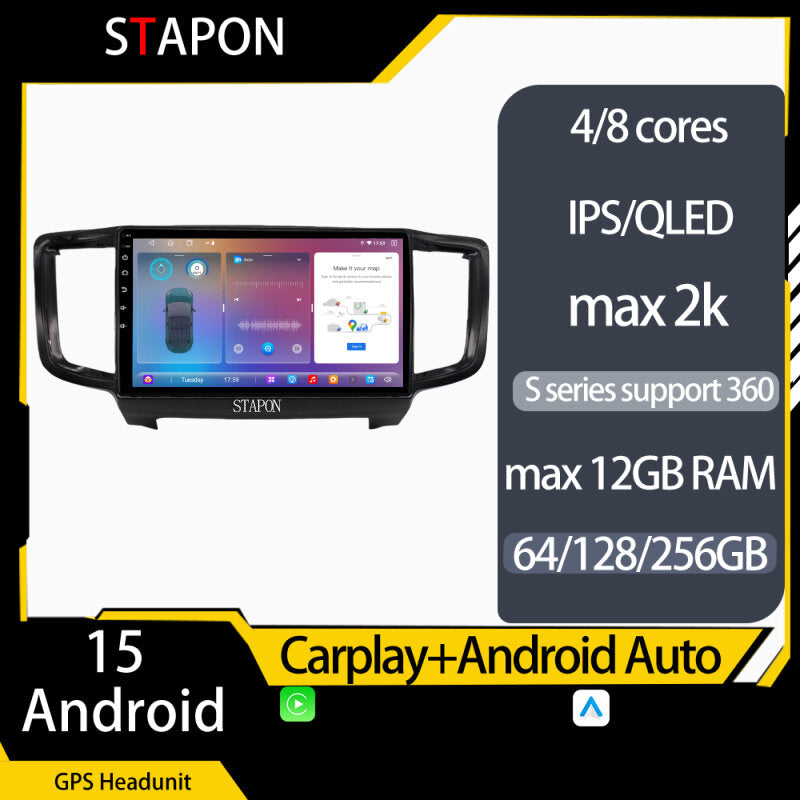 STAPON 10inch FOR HONDA odyssey 2015-2020 android16 64 128 256GB QLED IPS OCTA CORE DSP 4G LTE carplay android auto 360camera dashcam car android HEAD UNIT plug play stereo navigation WiFi Bluetooth GPS