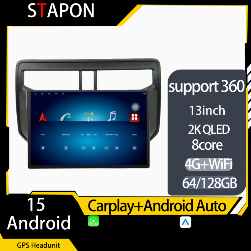 STAPON 13inch 64GB 128GB for rush android16 1920x1200p 2k screen carplay android auto OCTA CORE support 360camera car android headunit car android stereo WiFi Bluetooth 5.0 GPS FM rear view S133