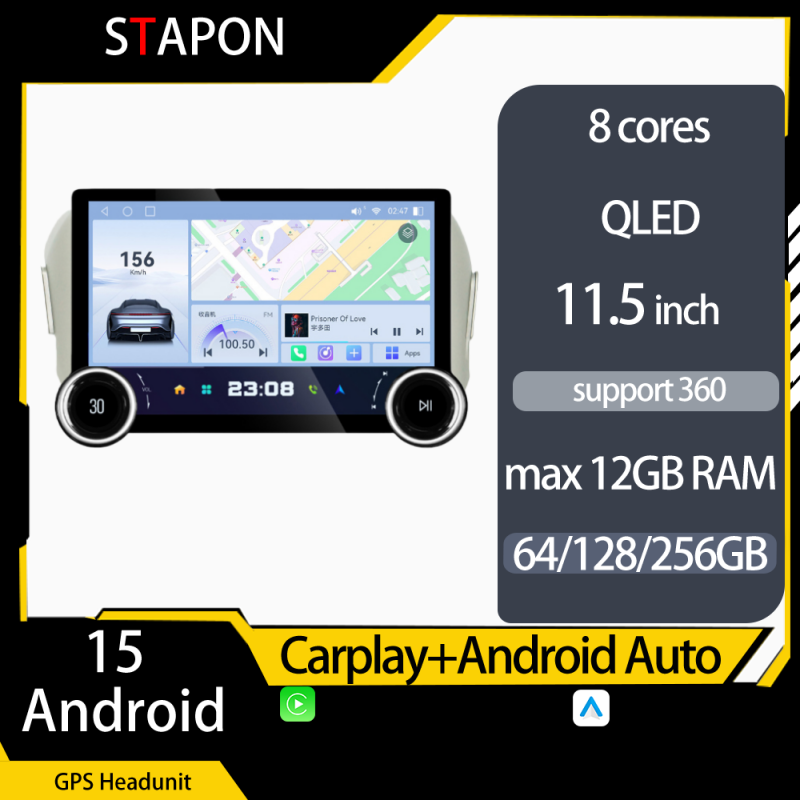STAPON 11.5inch 64GB 128GB for TOYOTA INNOVA 2016-2024 android16 1920x1200p 2k screen carplay android auto 8CORE support 360camera car android headunit stereo 4g WiFi Bluetooth 5.0 GPS am FM rear view S115