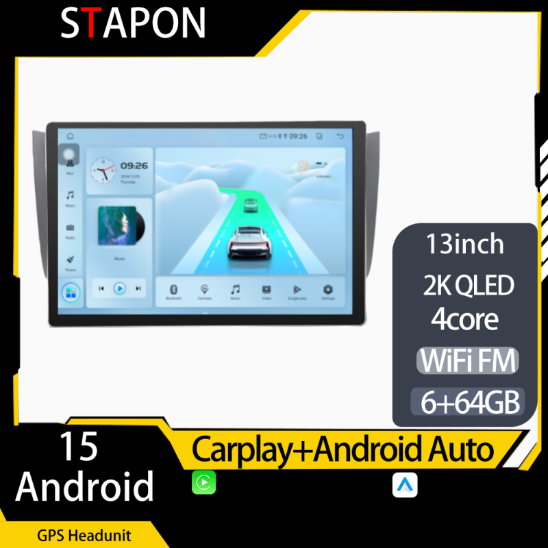 STAPON 13inch 64GB 128GB for sylphy 2012-2019 android16 2k 1920x1200p screen carplay android auto 2.5D qled SCREEN quad CORE car android headunit car android stereo WiFi Bluetooth 5.0 GPS FM rear view S132