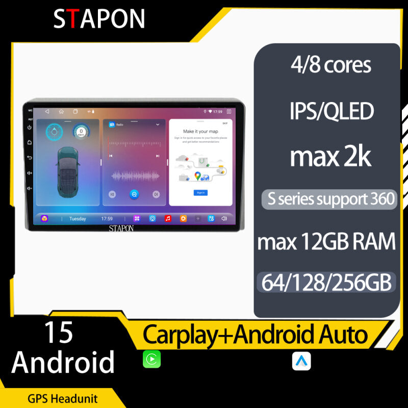 STAPON for toyota hiace SUPER GRANDIA 2006-2018 android16 64 128 256GB 10INCH 2k QLED IPS OCTA CORE DSP 4G LTE carplay android auto 360camera dashcam car stereo android HEAD UNIT plug play WiFi Bluetooth GPS rear view