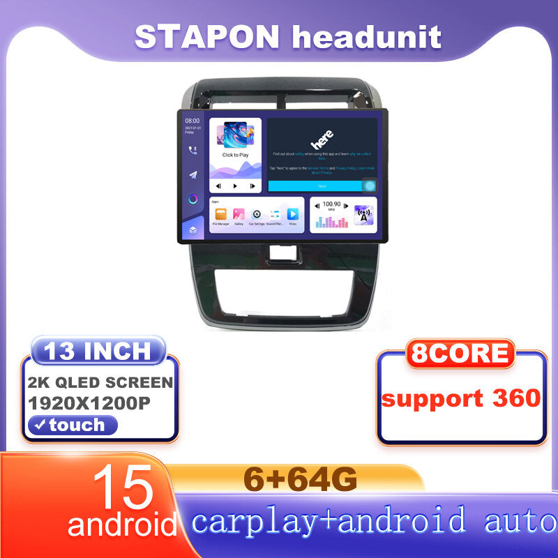 STAPON 13inch 6+64G for toyota wigo 2020-2022 android16 1920x1200p 2k screen carplay android auto OCTA CORE support 360camera car android headunit car android stereo WiFi Bluetooth 5.0 GPS FM rear view S133