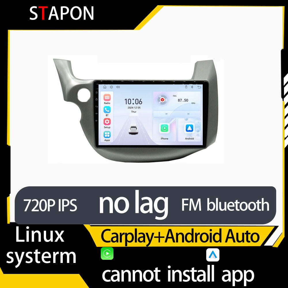 STAPON 10inch for honda jazz 2008-2013 linux mp5 with carplay android auto fm 1280x720p ips screen mirror link touch screen steering control L5
