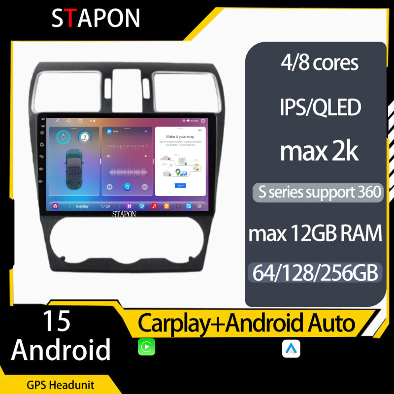 STAPON 9inch for Subaru forester 2016-2018 Android16 64 128 256GB QLED IPS carplay android auto OCTA CORE DSP 4G 360camera dashcam car stereo HEAD UNIT plug play with WiFi Bluetooth GPS FM AM rear view