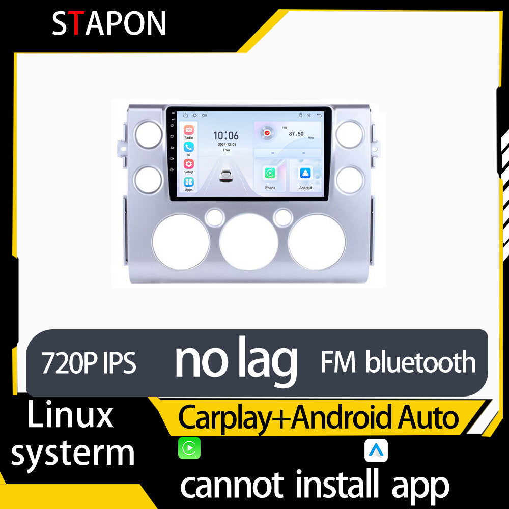 STAPON 9inch for toyota fj linux mp5 with carplay android auto fm 1280x720p ips screen mirror link touch screen steering control L5