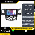 STAPON 9inch for toyota hilux fortuner 2005-2015 android16 64 128 256GB 2k QLED IPS carplay android auto DSP 4G LTE 360camera DASHCAM car stereo android HEAD UNIT plug play with WiFi Bluetooth GPS FM AM manual