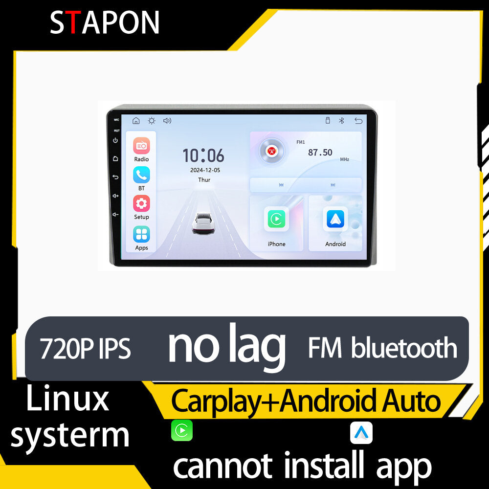 STAPON 10inch for toyota hiace super grandia 2006-2018 linux mp5 with carplay android auto fm 1280x720p ips screen mirror link touch screen steering control L5