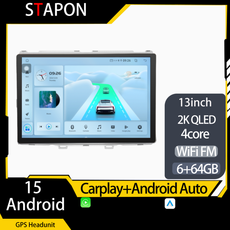 STAPON 13inch 64GB 128GB for Mazda8  android16 2k 1920x1200p screen carplay android auto 2.5D qled SCREEN quad CORE car android headunit car android stereo WiFi Bluetooth 5.0 GPS FM rear view S132