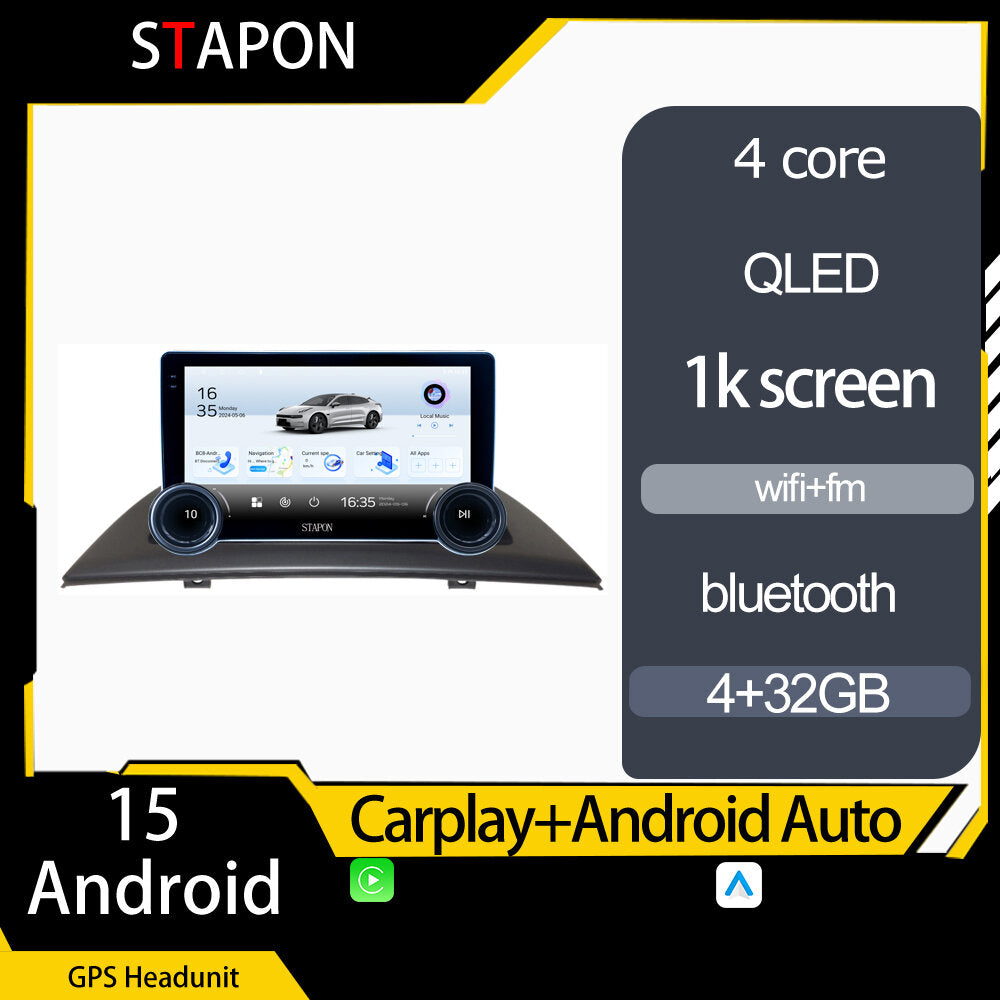 STAPON 10.5inch 4+32GB for bmw e83 2004-2012 android16 carplay android auto 2.5D qled 1k SCREEN quad CORE car android head unit stereo WiFi Bluetooth GPS FM rear view S105