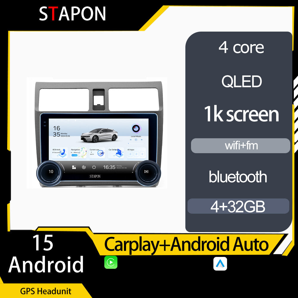 STAPON 10.5inch 4+32GB for suzuki swift 205-2011 android16 carplay android auto 2.5D qled 1k SCREEN quad CORE car android head unit stereo WiFi Bluetooth GPS FM rear view S105