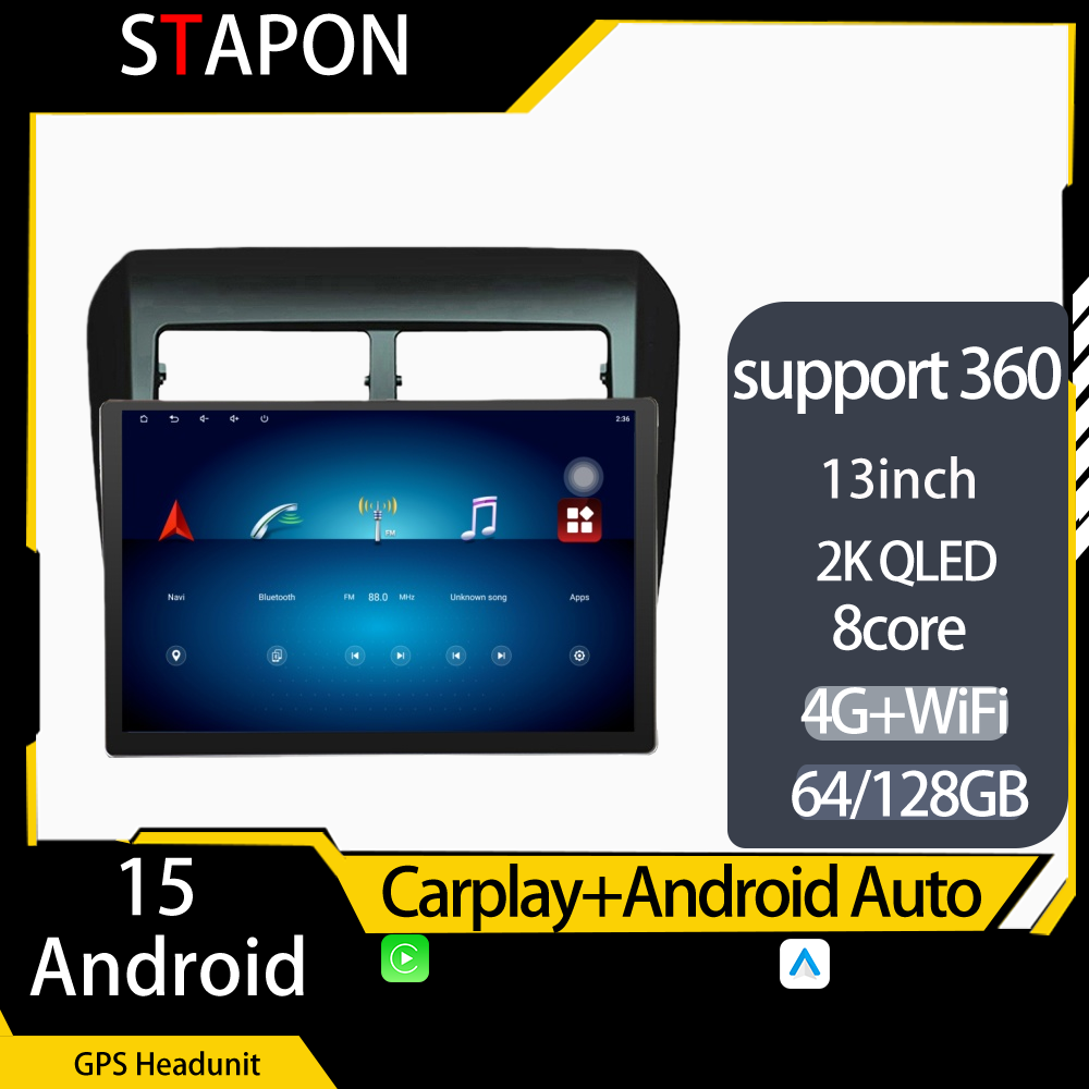STAPON 13inch 64GB 128GB for wigo 2012-2016 android16 1920x1200p 2k screen carplay android auto OCTA CORE support 360camera car android headunit car android stereo WiFi Bluetooth 5.0 GPS FM rear view S133