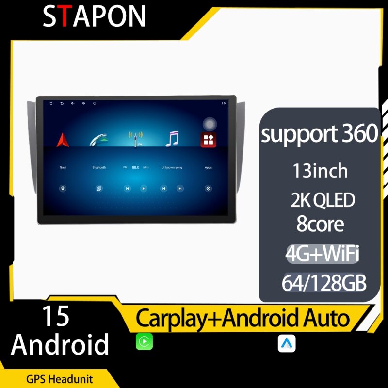 STAPON 13inch 64GB 128GB for sylphy 2012-2019 android16 1920x1200p 2k screen carplay android auto OCTA CORE support 360camera car android headunit car android stereo WiFi Bluetooth 5.0 GPS FM rear view S133