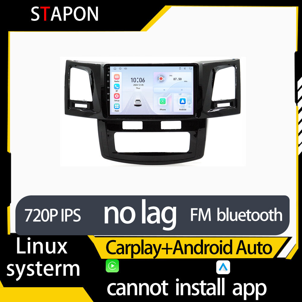 STAPON 9inch for toyota fortuner 2005-2015 linux mp5 with carplay android auto fm 1280x720p ips screen mirror link touch screen steering control L5