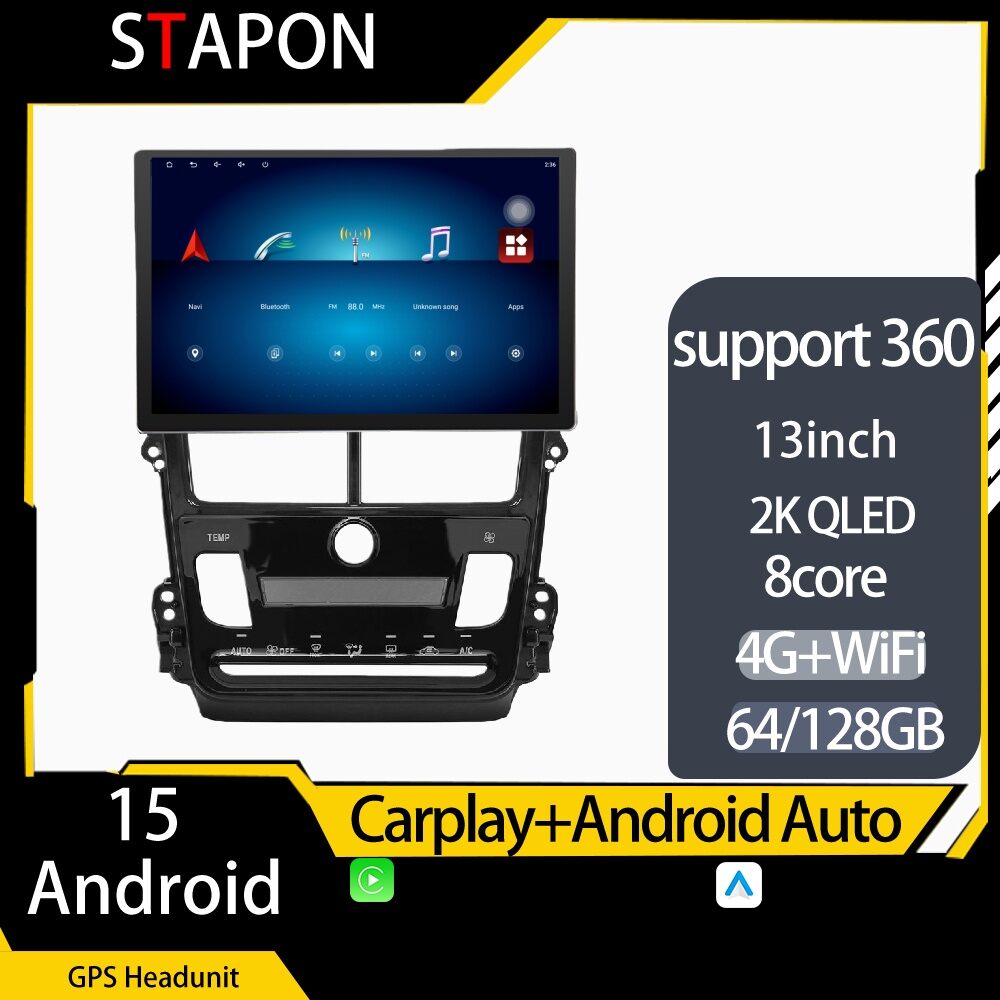 STAPON 13inch 64GB 128GB for vios yaris auto 2019-2021 android16 1920x1200p 2k screen carplay android auto OCTA CORE support 360camera car android headunit car android stereo WiFi Bluetooth 5.0 GPS FM rear view S133