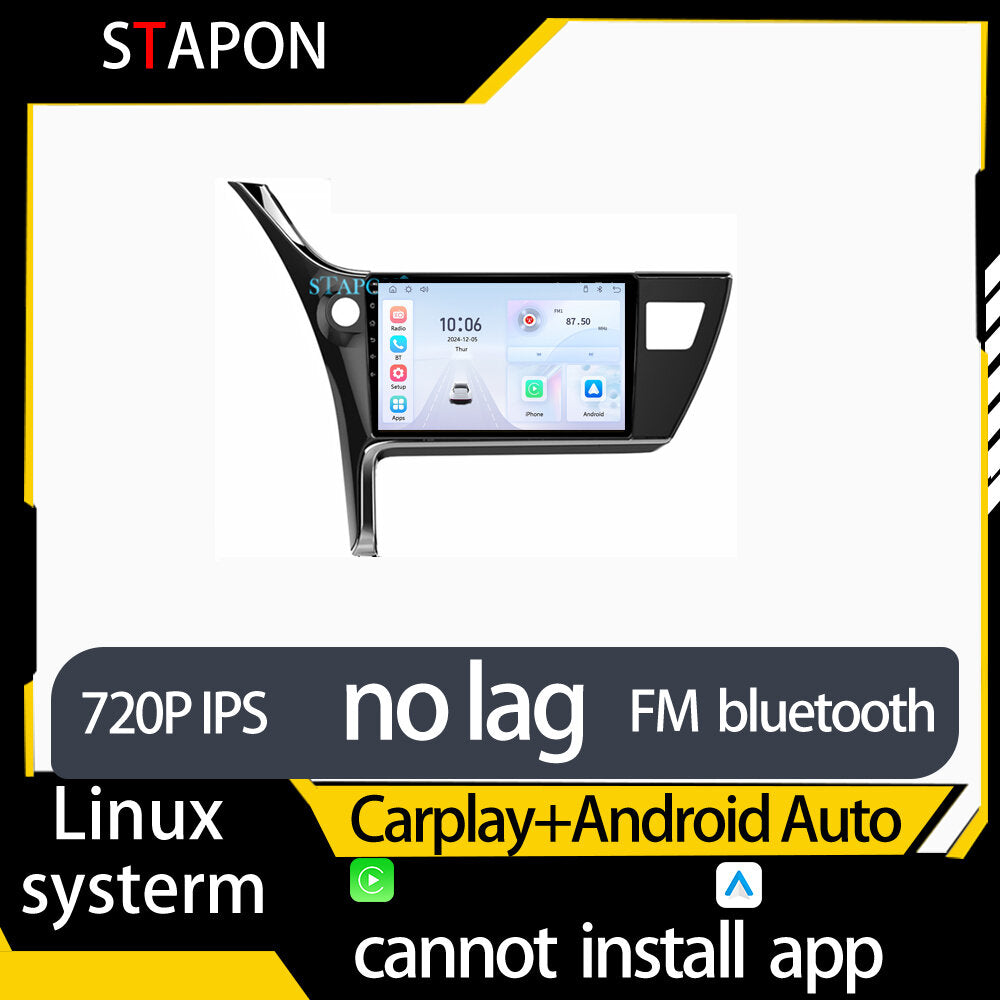STAPON 10inch for toyota corolla 2017-2019 linux mp5 with carplay android auto fm 1280x720p ips screen mirror link touch screen steering control L5