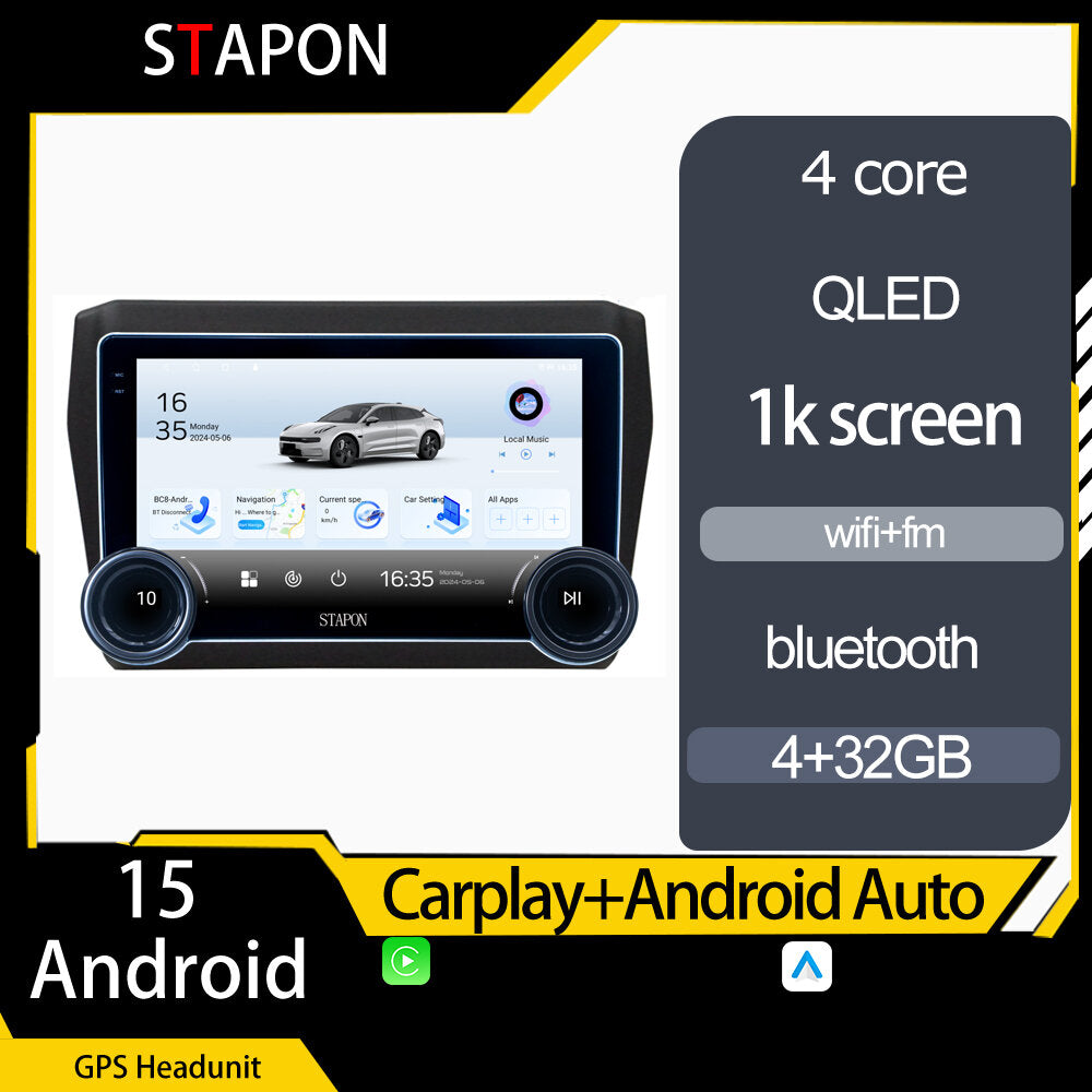 STAPON 10.5inch 4+32GB for suzuki swift 2019-2023 android16 carplay android auto 2.5D qled 1k SCREEN quad CORE car android head unit stereo WiFi Bluetooth GPS FM rear view S105