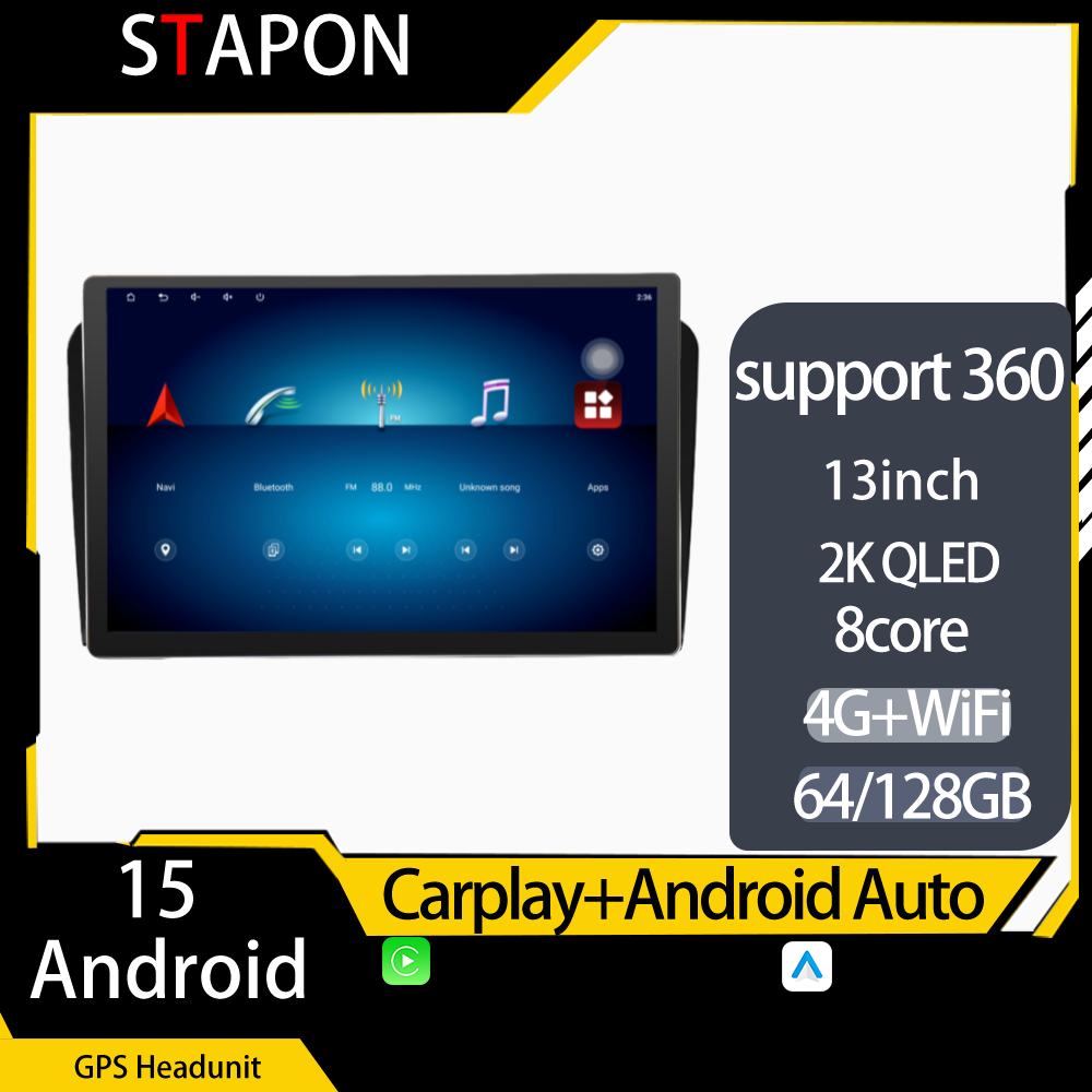 STAPON 13inch 64GB 128GB for ML GL W164 X164 2005-2013 android16 1920x1200p 2k screen carplay android auto OCTA CORE support 360camera car android headunit car android stereo WiFi Bluetooth 5.0 GPS FM rear view S133