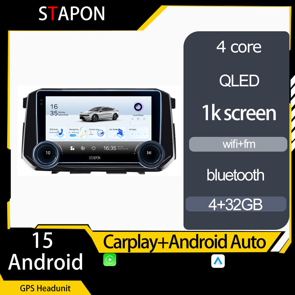 STAPON 10.5inch 4+32GB for nissan terra android16 carplay android auto 2.5D qled 1k SCREEN quad CORE car android head unit stereo WiFi Bluetooth GPS FM rear view S105