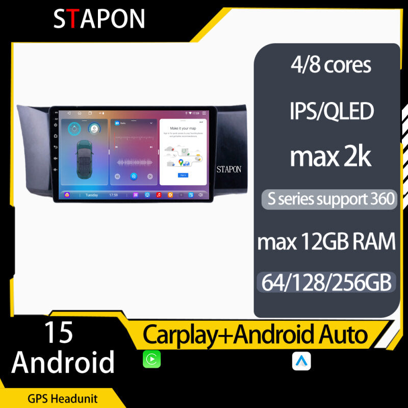 STAPON 9inch for toyota 86 subaru BRZ android16 64 128 256GB voice command 2.5D 2k QLED ips SCREEN OCTA CORE DSP 4G LTE carplay android auto 360camera car stereo android HEAD UNIT plug play WiFi Bluetooth GPS rear view