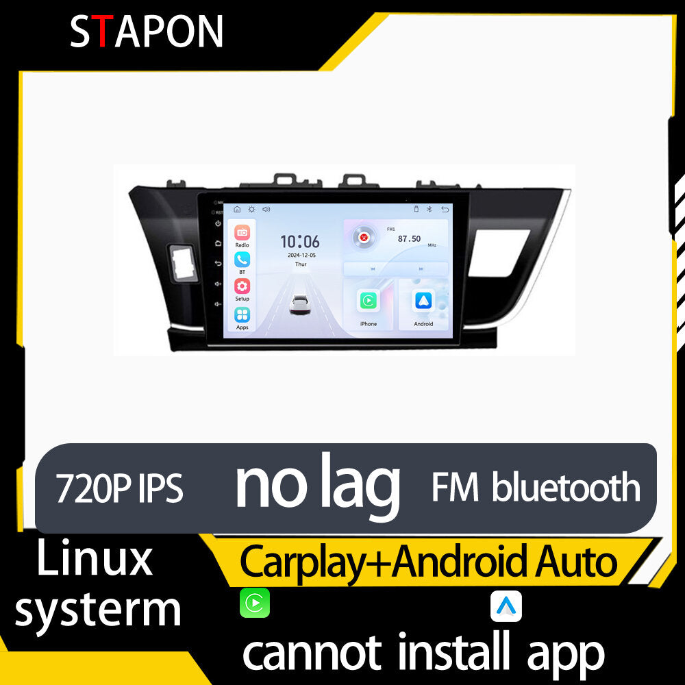 STAPON 10inch for toyota corolla 2014-2016linux mp5 with carplay android auto fm 1280x720p ips screen mirror link touch screen steering control L5