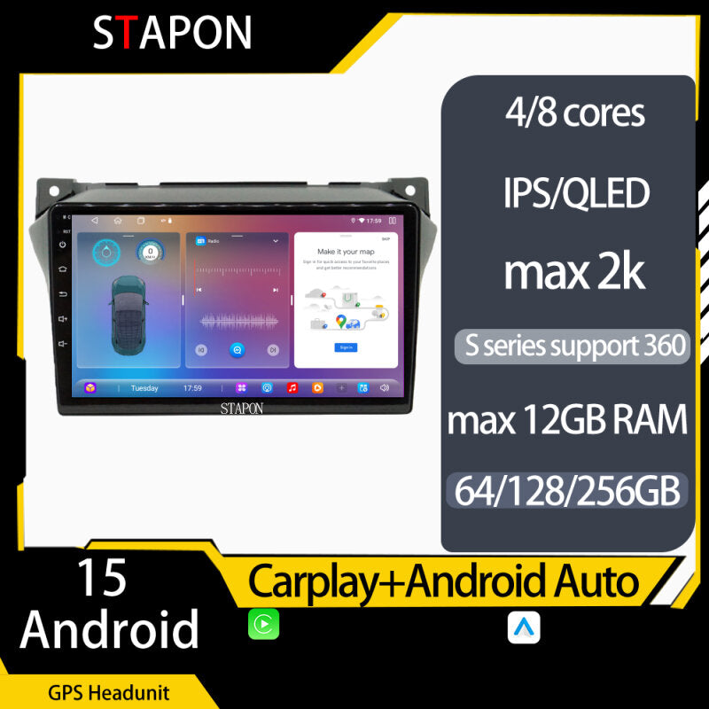 STAPON 9inch for suzuki celerio alto 2010-2017 android16 64 128 256GB 2k QLED ips voice command carplay android auto OCTA CORE DSP 4G LTE 360camera DASHCAM car stereo android HEAD UNIT plug play WiFi Bluetooth GPS FM AM