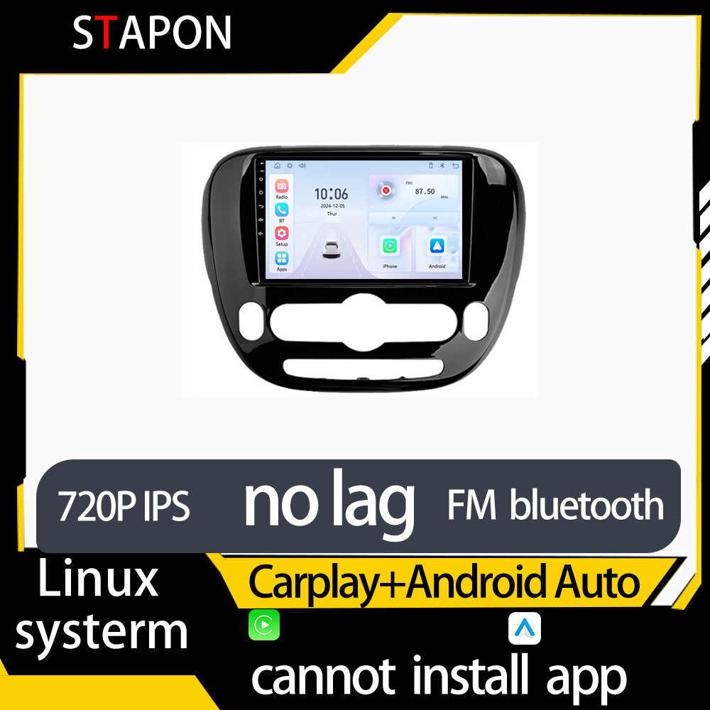 STAPON 9inch for kia soul 2014-2018 linux mp5 with carplay android auto fm 1280x720p ips screen mirror link touch screen steering control L5