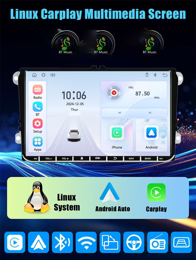 STAPON 9inch for nissan juke linux mp5 with carplay android auto fm 1280x720p ips screen mirror link touch screen steering control L5