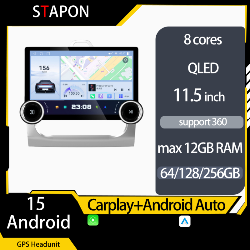 STAPON 11.5inch 64GB 128GB for ford focus android16 1920x1200p 2k screen carplay android auto 8CORE support 360camera car android headunit stereo 4g WiFi Bluetooth 5.0 GPS am FM rear view S115