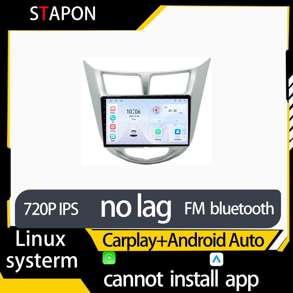 STAPON 9inch for hyundai accent 2011-2018 linux mp5 with carplay android auto fm 1280x720p ips screen mirror link touch screen steering control L5