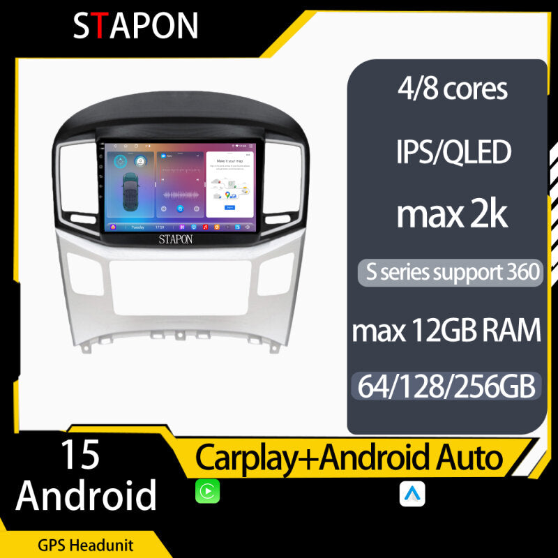 STAPON for hyundai starex 2017-2021 android16 64 128 256GB 9inch QLED ips SCREEN voice command OCTA CORE DSP 4G LTE carplay android auto 360camera dashcam car stereo HEAD UNIT plug play WiFi Bluetooth GPS