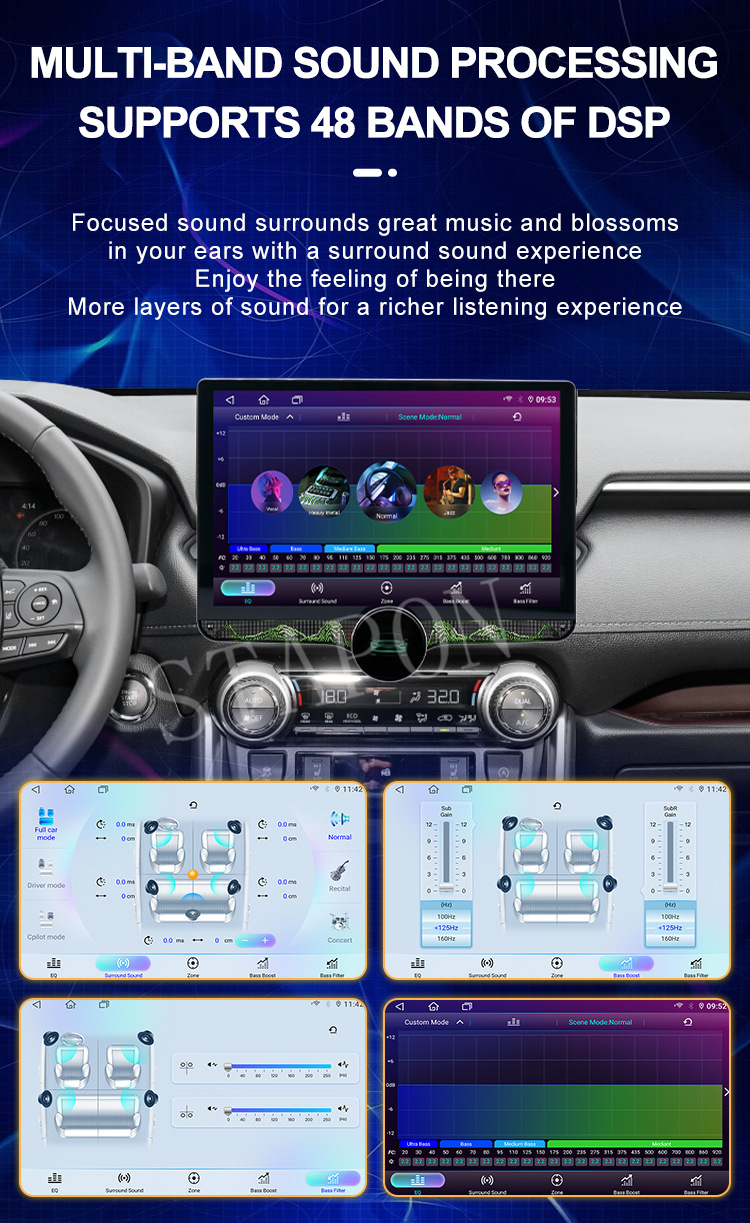 STAPON 11.5inch 64GB QLED screen 4G DSP AM FM carplay android auto 360panorama car android head unit stereo bluetooth wifi steering control rear view 2din s115