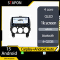 STAPON 10.5inch 4+32GB for mazda2 2007-2013 android16 carplay android auto 2.5D qled 1k SCREEN quad CORE car android head unit stereo WiFi Bluetooth GPS FM rear view S105