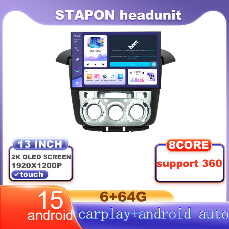 STAPON 13inch 6+64G for toyota innova 2012-2015m android16 1920x1200p 2k screen carplay android auto OCTA CORE support 360camera car android headunit car android stereo WiFi Bluetooth 5.0 GPS FM rear view S133