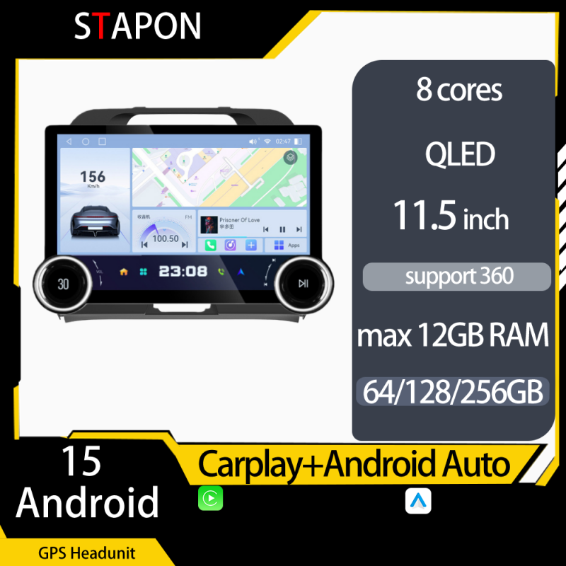 STAPON 11.5inch 64GB 128GB for kia sportage 2011-2015 android16 1920x1200p 2k screen carplay android auto 8CORE support 360camera car android headunit stereo 4g WiFi Bluetooth 5.0 GPS am FM rear view S115