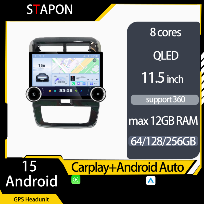 STAPON 11.5inch 64GB 128GB for toyota wigo 2020-2022 android16 1920x1200p 2k screen carplay android auto 8CORE support 360camera car android headunit stereo 4g WiFi Bluetooth 5.0 GPS am FM rear view S115