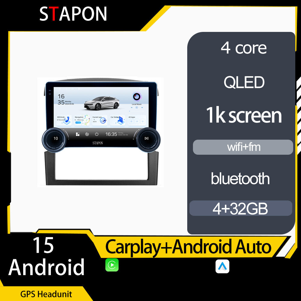STAPON 10.5inch 4+32GB for kia sorento 2002-2008 android16 carplay android auto 2.5D qled 1k SCREEN quad CORE car android head unit stereo WiFi Bluetooth GPS FM rear view S105