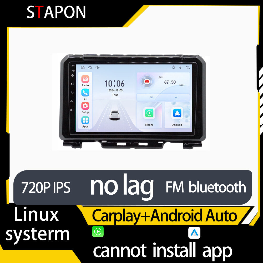 STAPON 9inch for suzuki jimny 2019-2025 linux mp5 with carplay android auto fm 1280x720p ips screen mirror link touch screen steering control L5