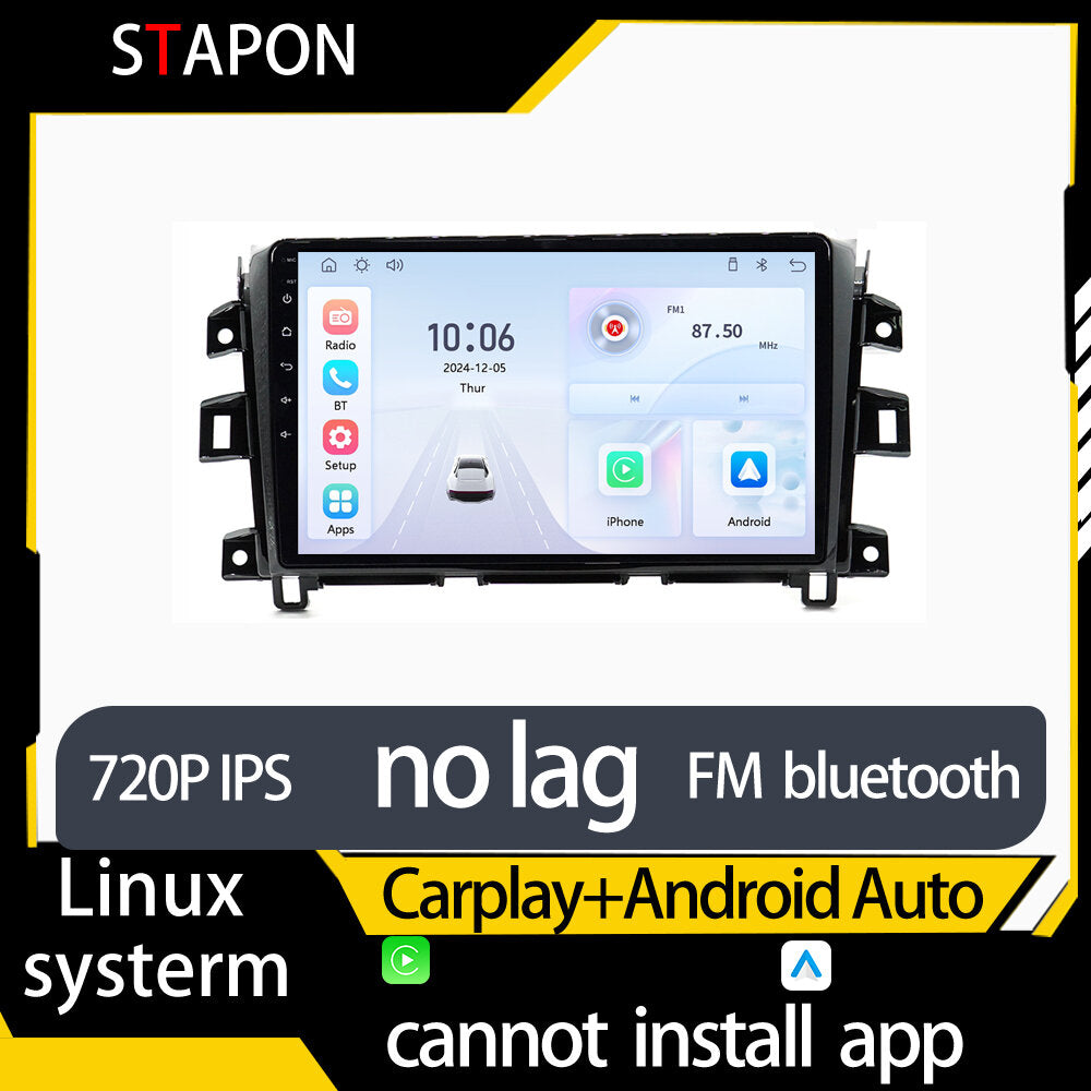 STAPON 10inch for nissan navara np300 2011-2022 linux mp5 with carplay android auto fm 1280x720p ips screen mirror link touch screen steering control L5